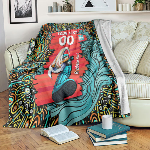 Personalized Brisbane Heat Cricket Blanket Hippie Psychedelic Pattern Vibrant Mandala Art Style