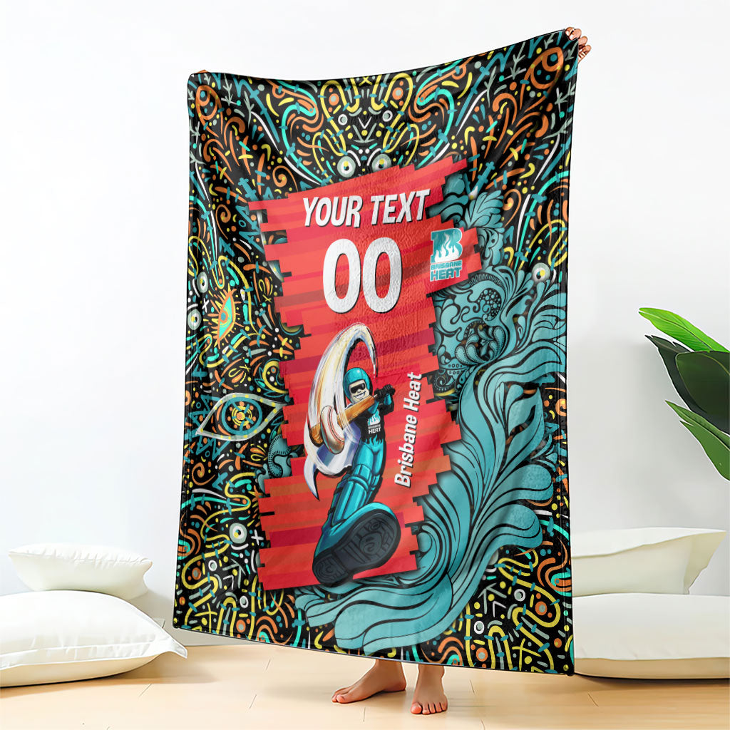 Personalized Brisbane Heat Cricket Blanket Hippie Psychedelic Pattern Vibrant Mandala Art Style