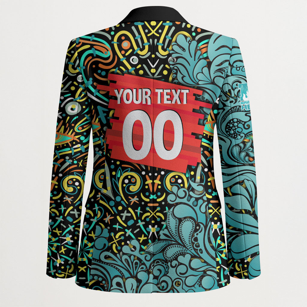 Personalized Brisbane Heat Cricket Blazer Hippie Psychedelic Pattern Vibrant Mandala Art Style