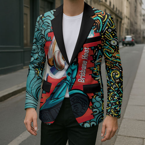 Personalized Brisbane Heat Cricket Blazer Hippie Psychedelic Pattern Vibrant Mandala Art Style