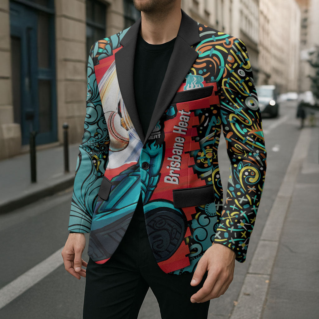 Personalized Brisbane Heat Cricket Blazer Hippie Psychedelic Pattern Vibrant Mandala Art Style