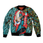 Personalized Brisbane Heat Cricket Bomber Jacket Hippie Psychedelic Pattern Vibrant Mandala Art Style