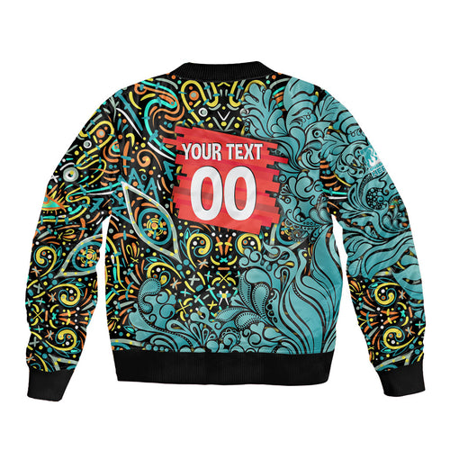 Personalized Brisbane Heat Cricket Bomber Jacket Hippie Psychedelic Pattern Vibrant Mandala Art Style