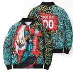 Personalized Brisbane Heat Cricket Bomber Puffer Jacket Hippie Psychedelic Pattern Vibrant Mandala Art Style