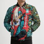Personalized Brisbane Heat Cricket Bomber Puffer Jacket Hippie Psychedelic Pattern Vibrant Mandala Art Style