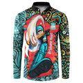 Personalized Brisbane Heat Cricket Button Sweatshirt Hippie Psychedelic Pattern Vibrant Mandala Art Style