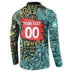 Personalized Brisbane Heat Cricket Button Sweatshirt Hippie Psychedelic Pattern Vibrant Mandala Art Style