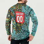 Personalized Brisbane Heat Cricket Button Sweatshirt Hippie Psychedelic Pattern Vibrant Mandala Art Style
