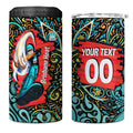 Personalized Brisbane Heat Cricket 4 in 1 Can Cooler Tumbler Hippie Psychedelic Pattern Vibrant Mandala Art Style