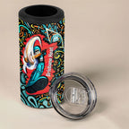 Personalized Brisbane Heat Cricket 4 in 1 Can Cooler Tumbler Hippie Psychedelic Pattern Vibrant Mandala Art Style