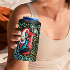 Personalized Brisbane Heat Cricket 4 in 1 Can Cooler Tumbler Hippie Psychedelic Pattern Vibrant Mandala Art Style