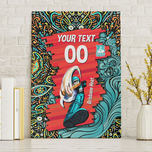 Personalized Brisbane Heat Cricket Canvas Wall Art Hippie Psychedelic Pattern Vibrant Mandala Art Style