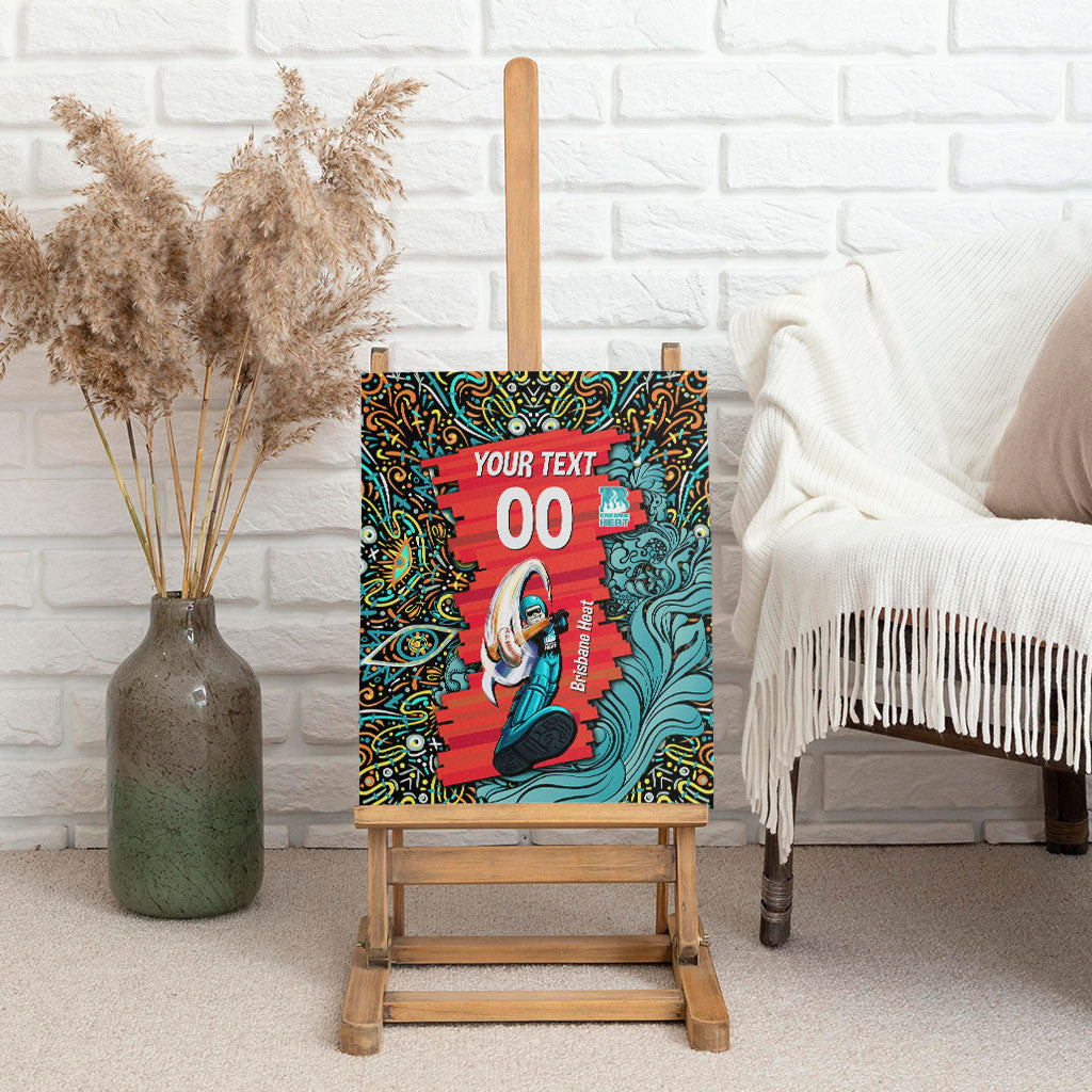 Personalized Brisbane Heat Cricket Canvas Wall Art Hippie Psychedelic Pattern Vibrant Mandala Art Style