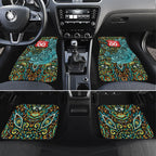 Personalized Brisbane Heat Cricket Car Mats Hippie Psychedelic Pattern Vibrant Mandala Art Style