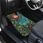 Personalized Brisbane Heat Cricket Car Mats Hippie Psychedelic Pattern Vibrant Mandala Art Style