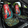 Personalized Brisbane Heat Cricket Car Seat Cover Hippie Psychedelic Pattern Vibrant Mandala Art Style