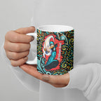 Personalized Brisbane Heat Cricket Ceramic Mug Hippie Psychedelic Pattern Vibrant Mandala Art Style