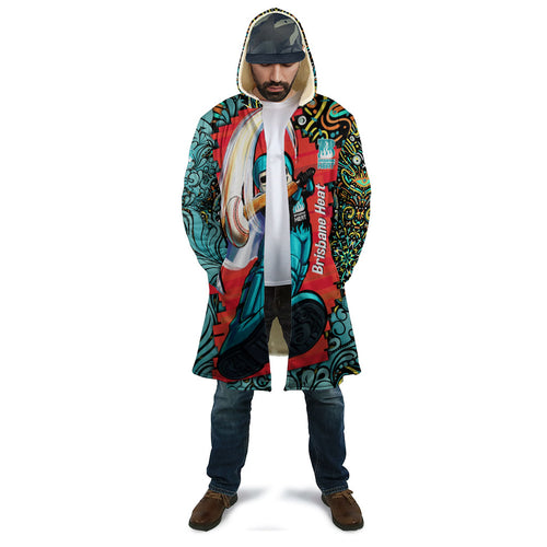 Personalized Brisbane Heat Cricket Cloak Hippie Psychedelic Pattern Vibrant Mandala Art Style