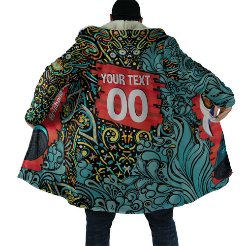 Personalized Brisbane Heat Cricket Cloak Hippie Psychedelic Pattern Vibrant Mandala Art Style