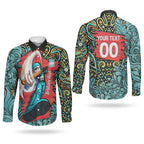 Personalized Brisbane Heat Cricket Couples Matching Mermaid Dress and Long Sleeve Button Shirt Hippie Psychedelic Pattern Vibrant Mandala Art Style