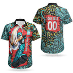 Personalized Brisbane Heat Cricket Couples Matching Off Shoulder Short Dress and Hawaiian Shirt Hippie Psychedelic Pattern Vibrant Mandala Art Style