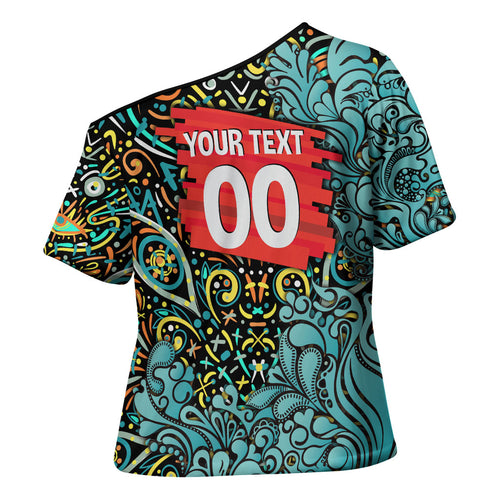 Personalized Brisbane Heat Cricket Cross Shoulder Shirt Hippie Psychedelic Pattern Vibrant Mandala Art Style