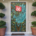 Personalized Brisbane Heat Cricket Door Cover Hippie Psychedelic Pattern Vibrant Mandala Art Style