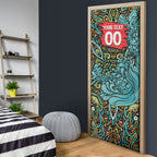 Personalized Brisbane Heat Cricket Door Cover Hippie Psychedelic Pattern Vibrant Mandala Art Style