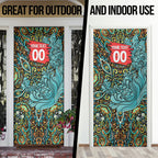 Personalized Brisbane Heat Cricket Door Cover Hippie Psychedelic Pattern Vibrant Mandala Art Style