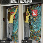 Personalized Brisbane Heat Cricket Door Cover Hippie Psychedelic Pattern Vibrant Mandala Art Style
