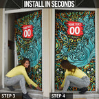 Personalized Brisbane Heat Cricket Door Cover Hippie Psychedelic Pattern Vibrant Mandala Art Style