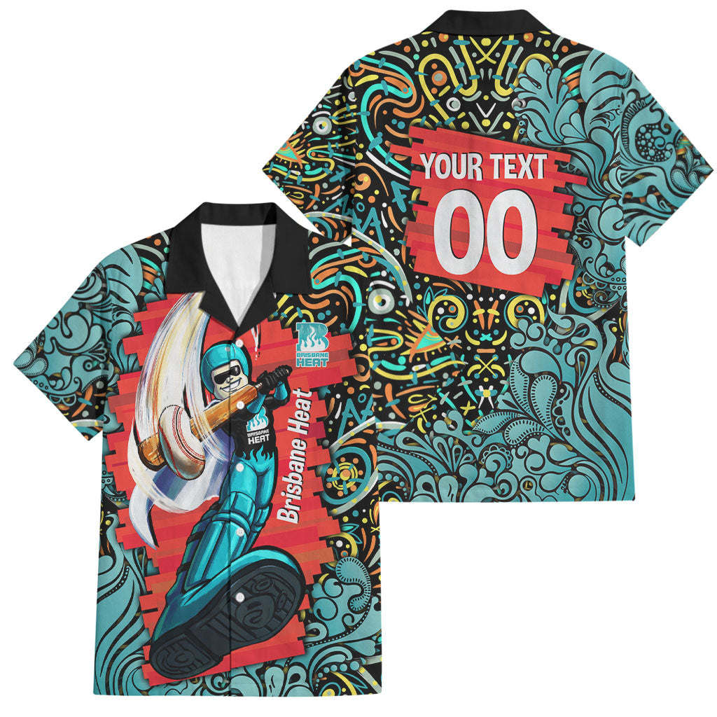 Personalized Brisbane Heat Cricket Family Matching Mermaid Dress and Hawaiian Shirt Hippie Psychedelic Pattern Vibrant Mandala Art Style