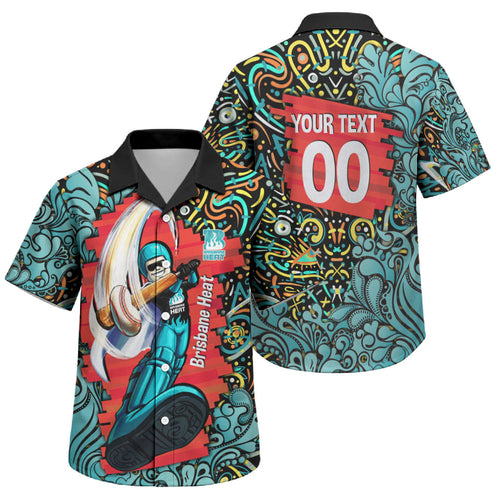 Personalized Brisbane Heat Cricket Family Matching Tank Maxi Dress and Hawaiian Shirt Hippie Psychedelic Pattern Vibrant Mandala Art Style