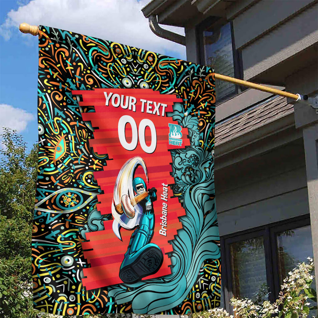 Personalized Brisbane Heat Cricket Garden Flag Hippie Psychedelic Pattern Vibrant Mandala Art Style
