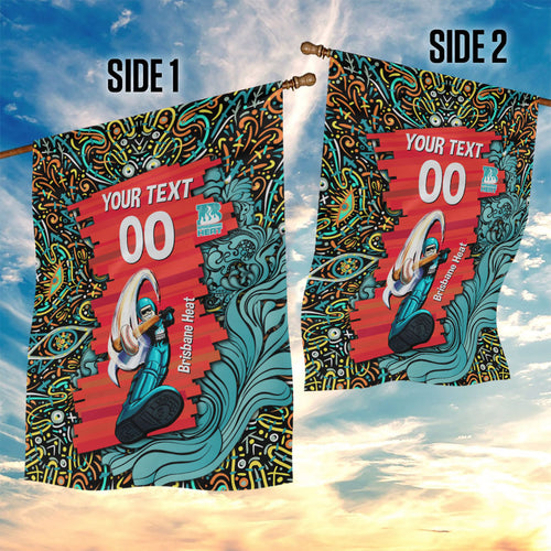 Personalized Brisbane Heat Cricket Garden Flag Hippie Psychedelic Pattern Vibrant Mandala Art Style