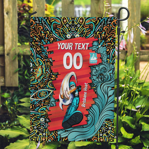 Personalized Brisbane Heat Cricket Garden Flag Hippie Psychedelic Pattern Vibrant Mandala Art Style