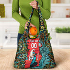Personalized Brisbane Heat Cricket Grocery Bag Hippie Psychedelic Pattern Vibrant Mandala Art Style