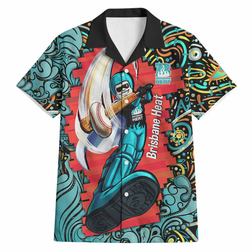 Personalized Brisbane Heat Cricket Hawaiian Shirt Hippie Psychedelic Pattern Vibrant Mandala Art Style