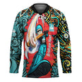 Personalized Brisbane Heat Cricket Hockey Jersey Hippie Psychedelic Pattern Vibrant Mandala Art Style