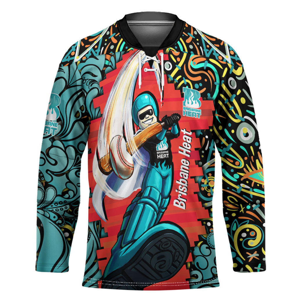 Personalized Brisbane Heat Cricket Hockey Jersey Hippie Psychedelic Pattern Vibrant Mandala Art Style