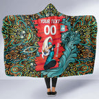 Personalized Brisbane Heat Cricket Hooded Blanket Hippie Psychedelic Pattern Vibrant Mandala Art Style