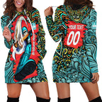 Personalized Brisbane Heat Cricket Hoodie Dress Hippie Psychedelic Pattern Vibrant Mandala Art Style