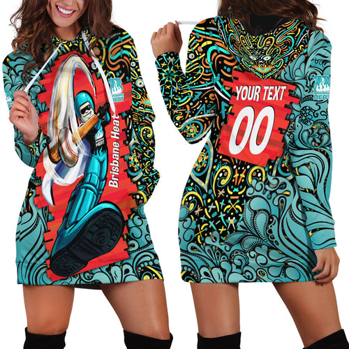 Personalized Brisbane Heat Cricket Hoodie Dress Hippie Psychedelic Pattern Vibrant Mandala Art Style