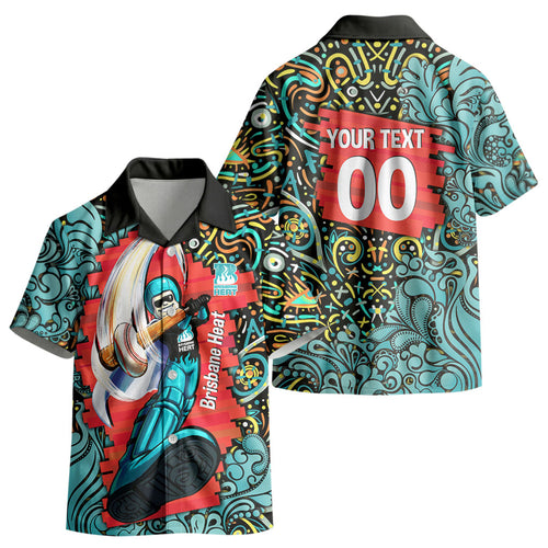 Personalized Brisbane Heat Cricket Kid Hawaiian Shirt Hippie Psychedelic Pattern Vibrant Mandala Art Style