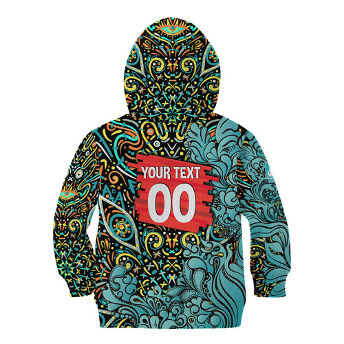 Personalized Brisbane Heat Cricket Kid Hoodie Hippie Psychedelic Pattern Vibrant Mandala Art Style