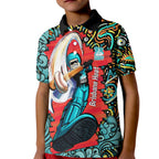 Personalized Brisbane Heat Cricket Kid Polo Shirt Hippie Psychedelic Pattern Vibrant Mandala Art Style
