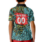 Personalized Brisbane Heat Cricket Kid Polo Shirt Hippie Psychedelic Pattern Vibrant Mandala Art Style