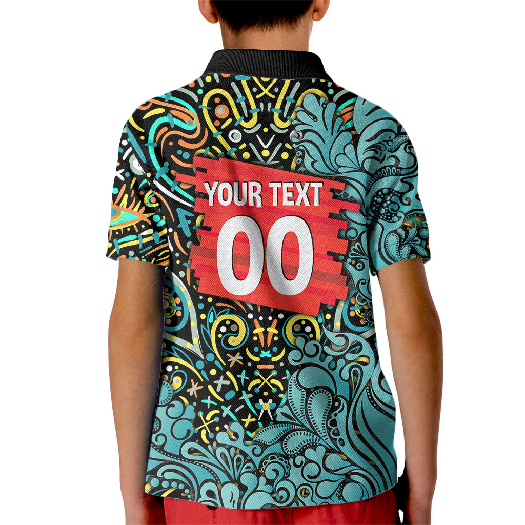 Personalized Brisbane Heat Cricket Kid Polo Shirt Hippie Psychedelic Pattern Vibrant Mandala Art Style