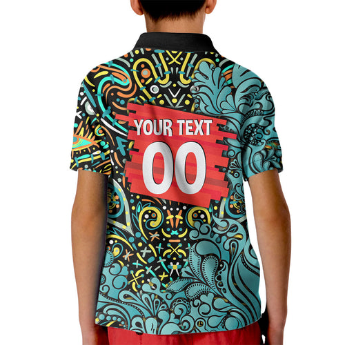 Personalized Brisbane Heat Cricket Kid Polo Shirt Hippie Psychedelic Pattern Vibrant Mandala Art Style