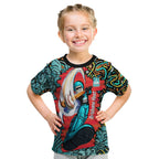 Personalized Brisbane Heat Cricket Kid T Shirt Hippie Psychedelic Pattern Vibrant Mandala Art Style
